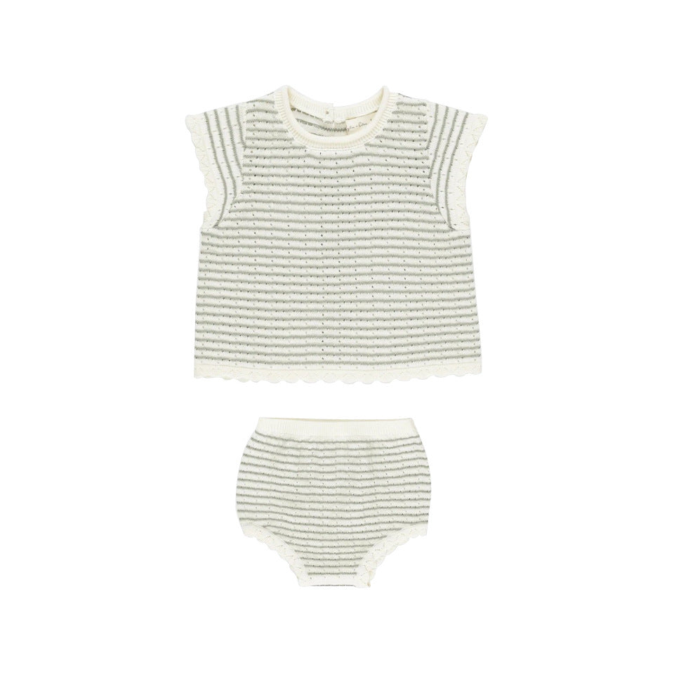 Summer Arrival Baby Unisex Sleeveless Knitted Top Vest and Bloomers Clothing Sets-2