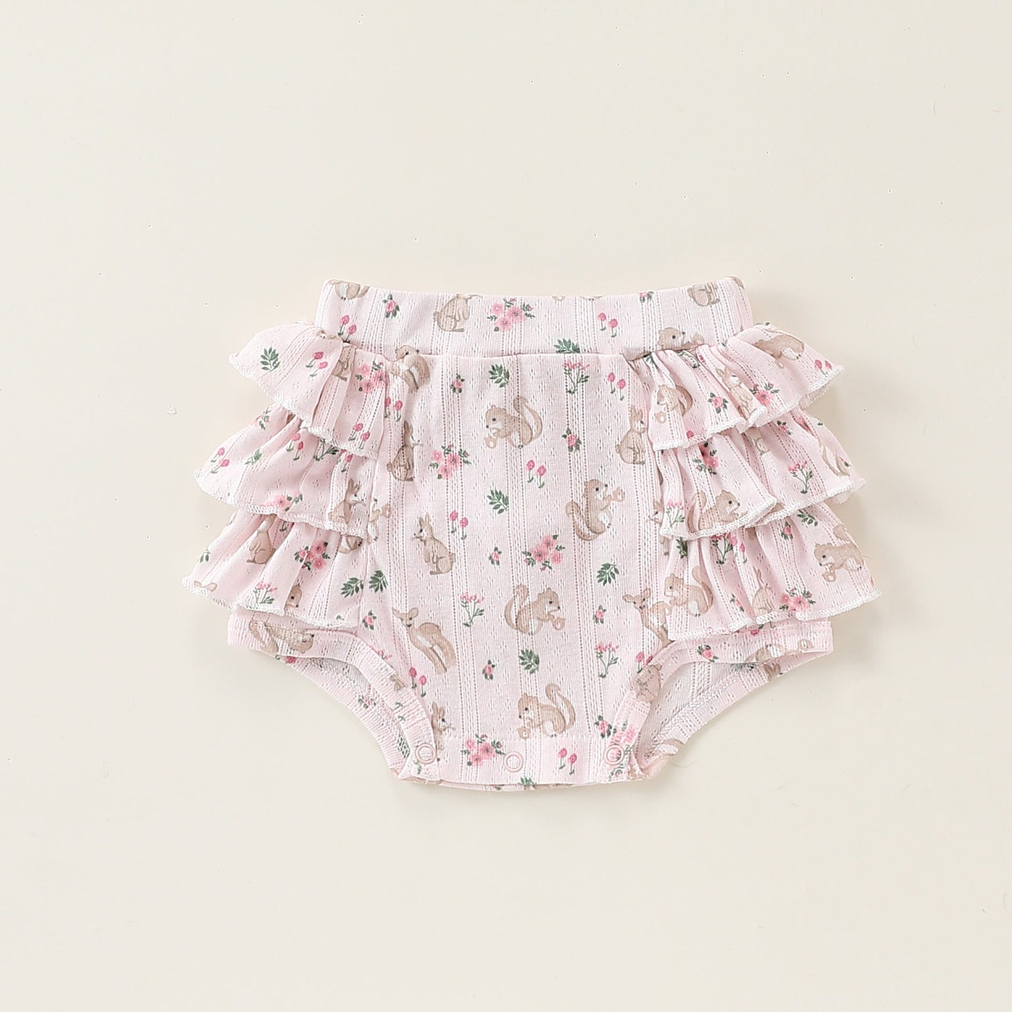 Summer Arrival Baby Girls Sleeveless Animals and Flowers Pattern Onesies, Bloomers-6