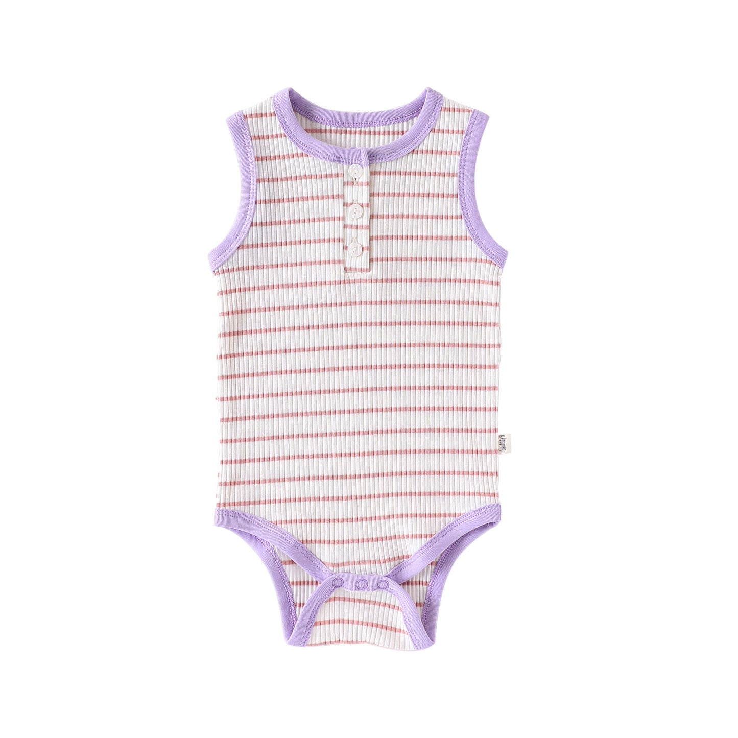 Summer Arrival Baby Unisex Sleeveless Striped Design Onesies Bodysuits-8