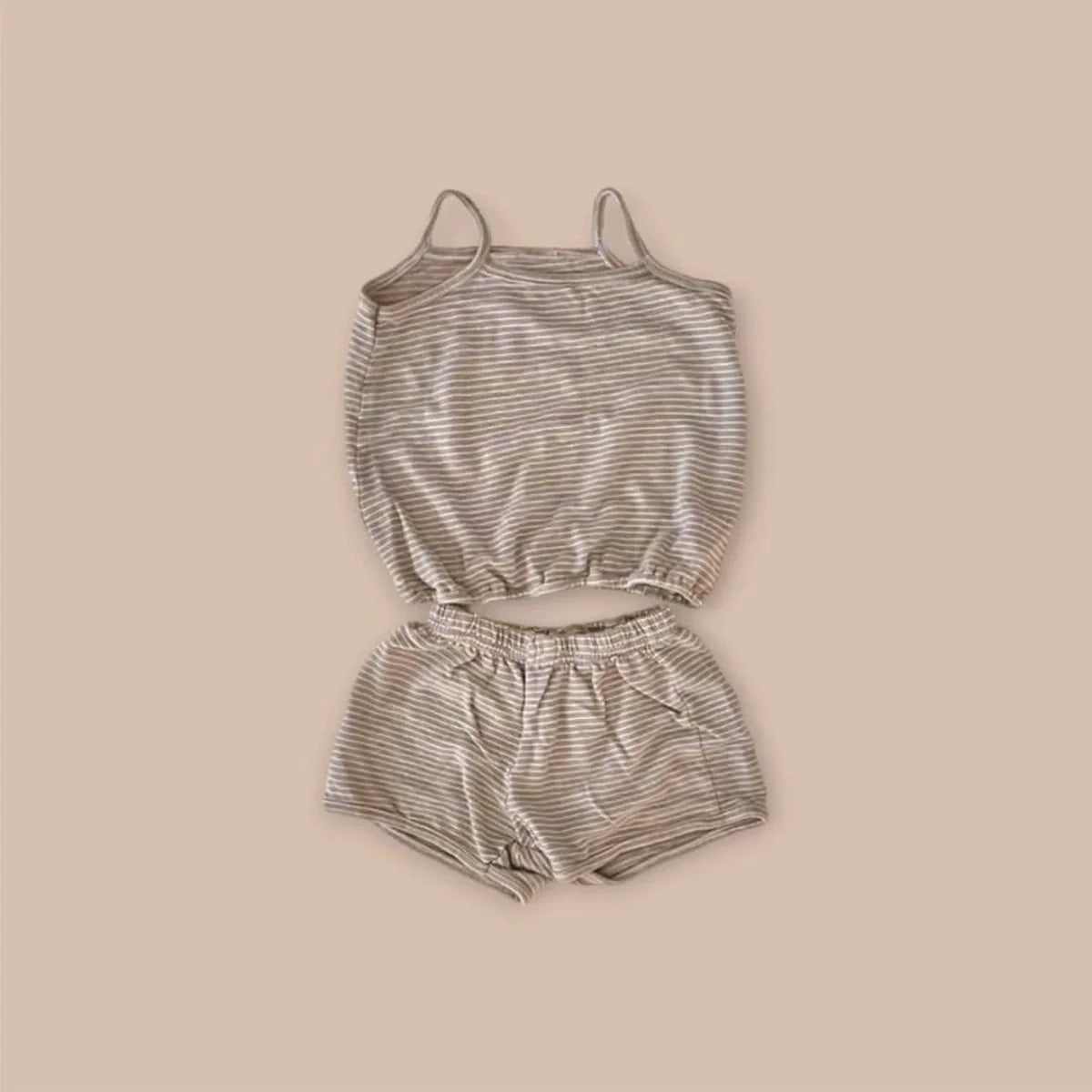 Summer Hot Selling Baby Unisex Sleeveless Striped Vest and Shorts Clothing Set-4