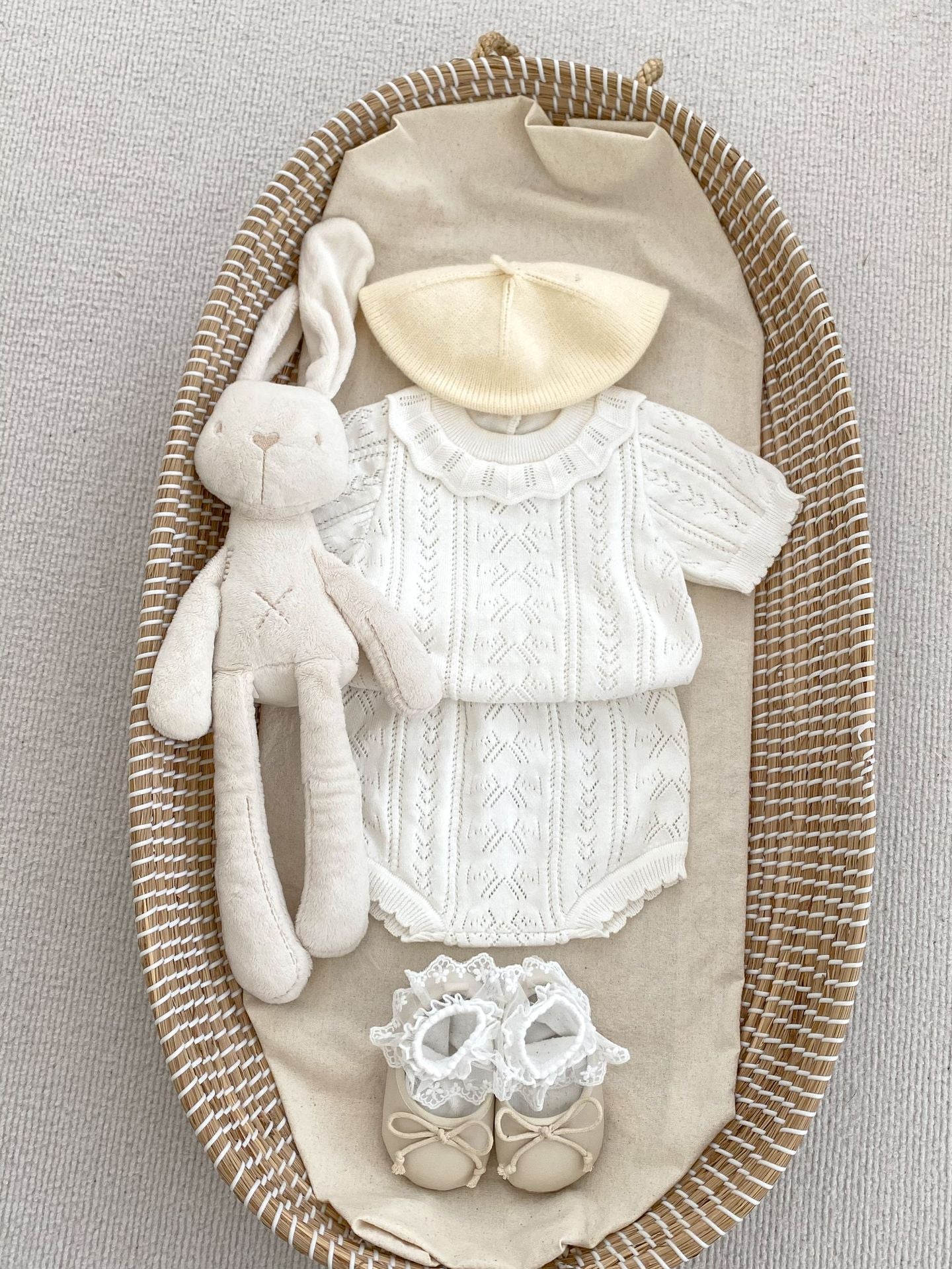 Summer Baby Kids Girls Hollow Out Knitting Pattern Pullover Top And Bloomers Casual Clothing Set-6