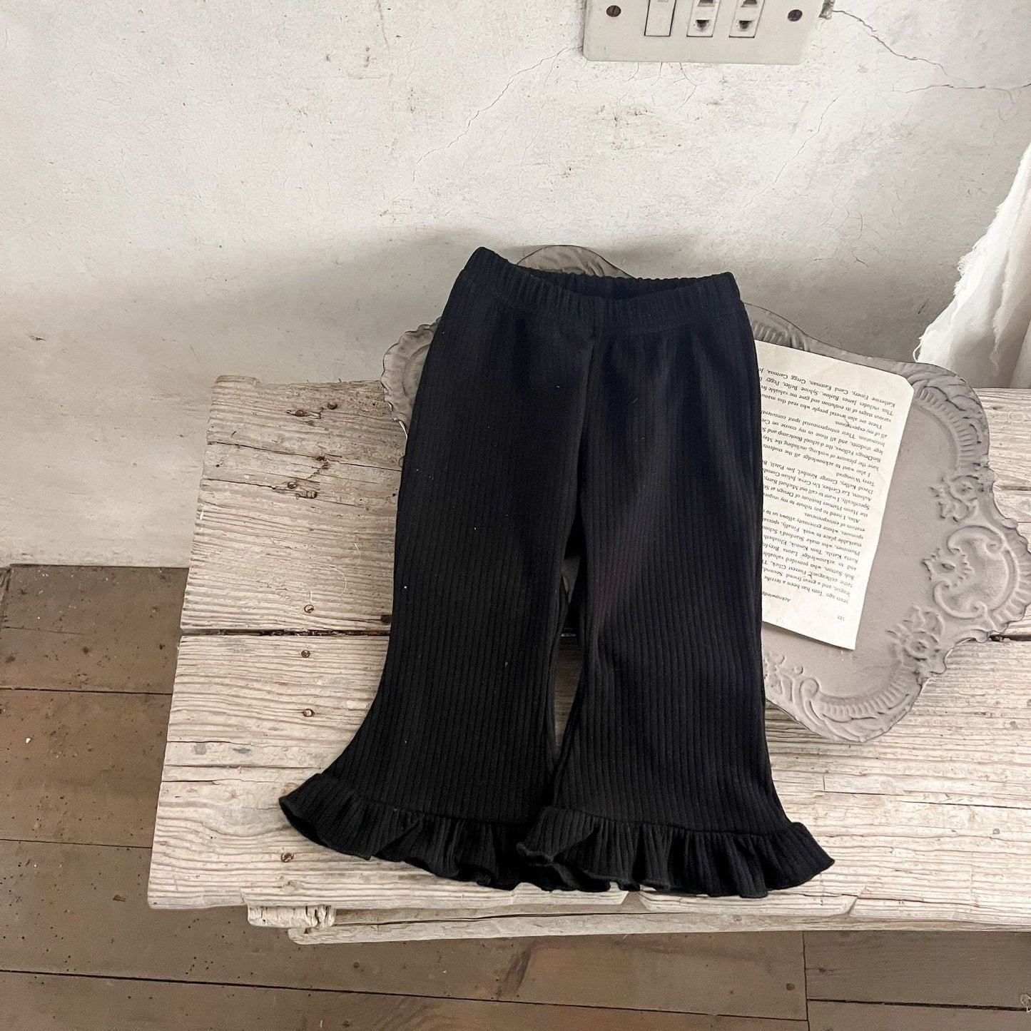 Baby Solid Color Elastic Cotton Comfy Flared Pants-6