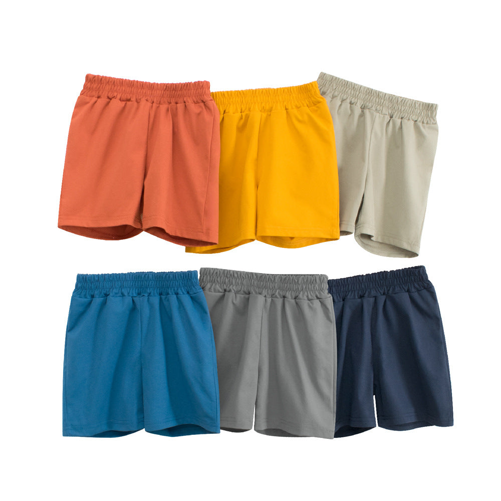 Summer Arrival Boys Casual Style Solid Color Shorts-0