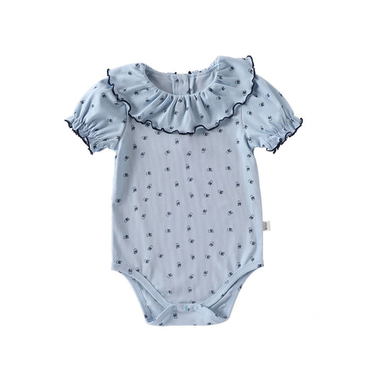 Summer Arrival Baby Unisex Short Sleeves Simple Pattern Onesies Bodysuits-0