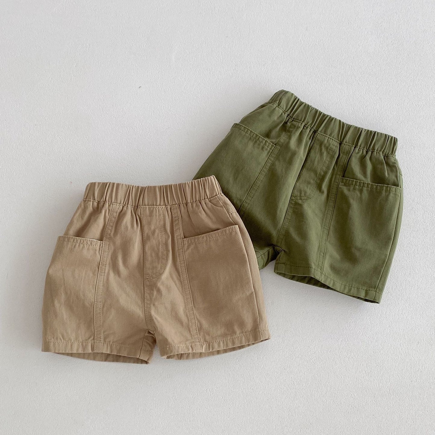 Summer Arrival Boys Versatile Casual Solid Color Utility Shorts-3