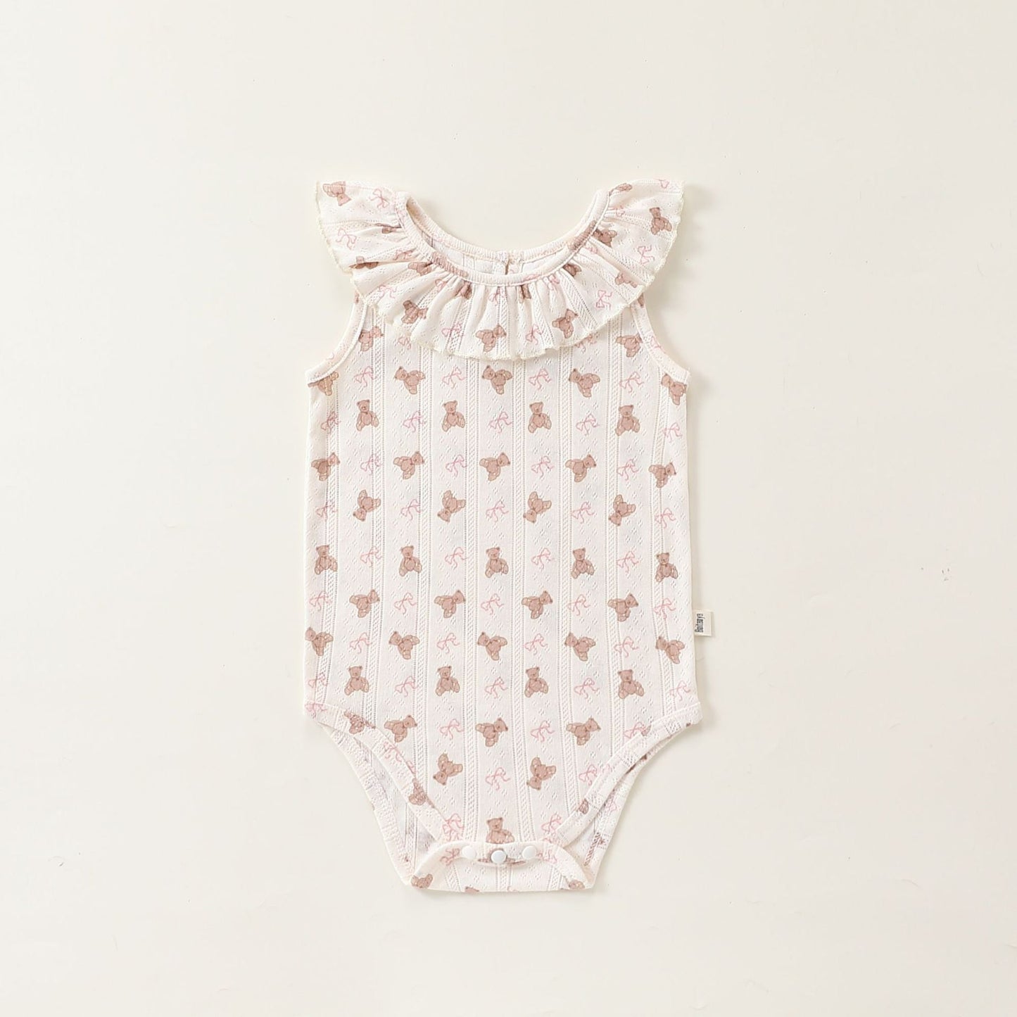 Summer Arrival Baby Girls Sleeveless Animals and Flowers Pattern Onesies, Bloomers-1