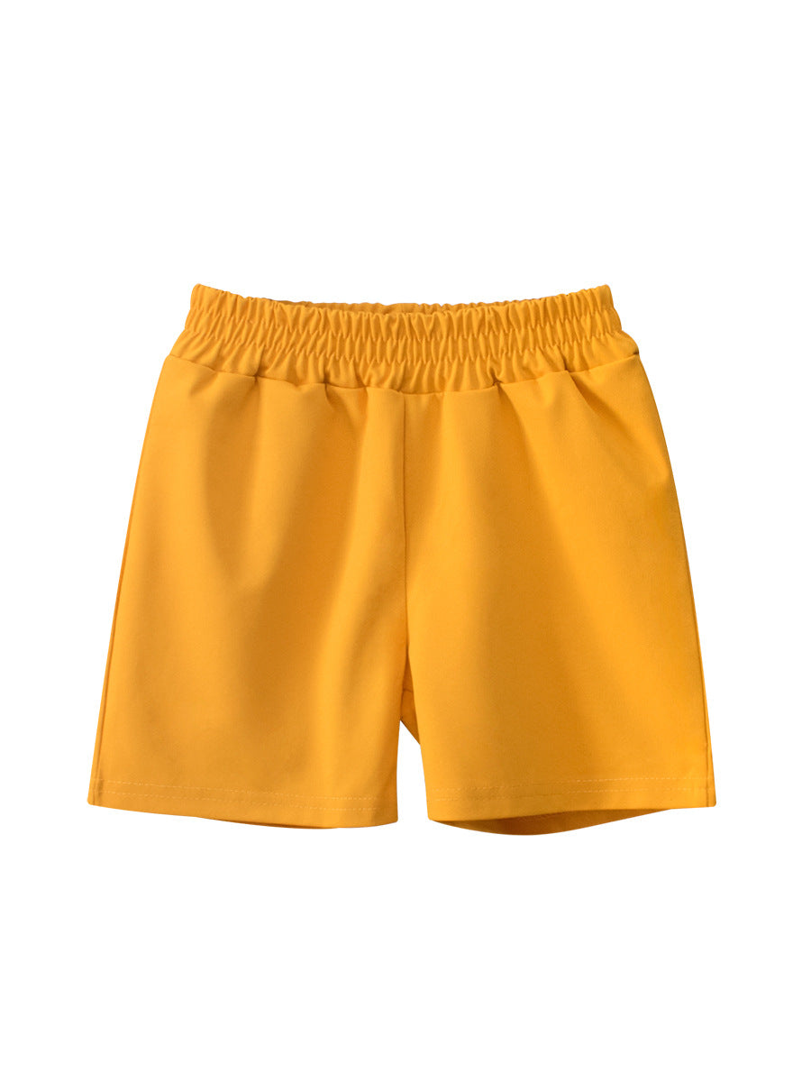 Summer Arrival Boys Casual Style Solid Color Shorts-6