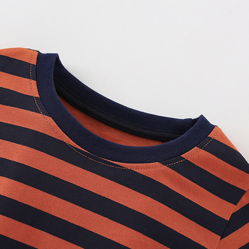 Summer Baby Kids Striped Pattern T-shirt and Shorts Clothing Set for Boys-1