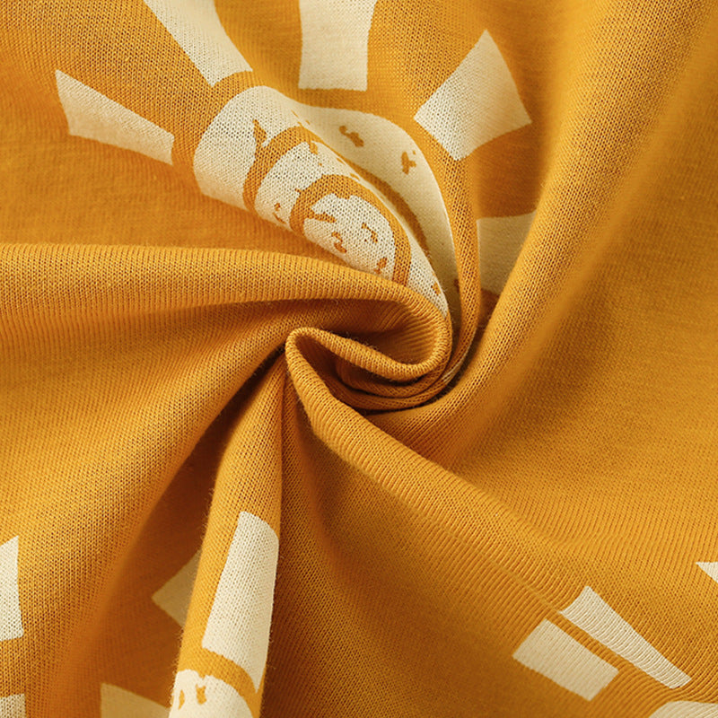 Summer Baby Kids Casual Sunrise Pattern T-shirt and Shorts Clothing Set for Boys-3