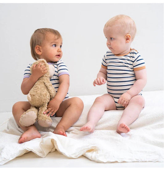 Summer Arrival Baby Unisex Sleeveless Striped Design Onesies Bodysuits-0