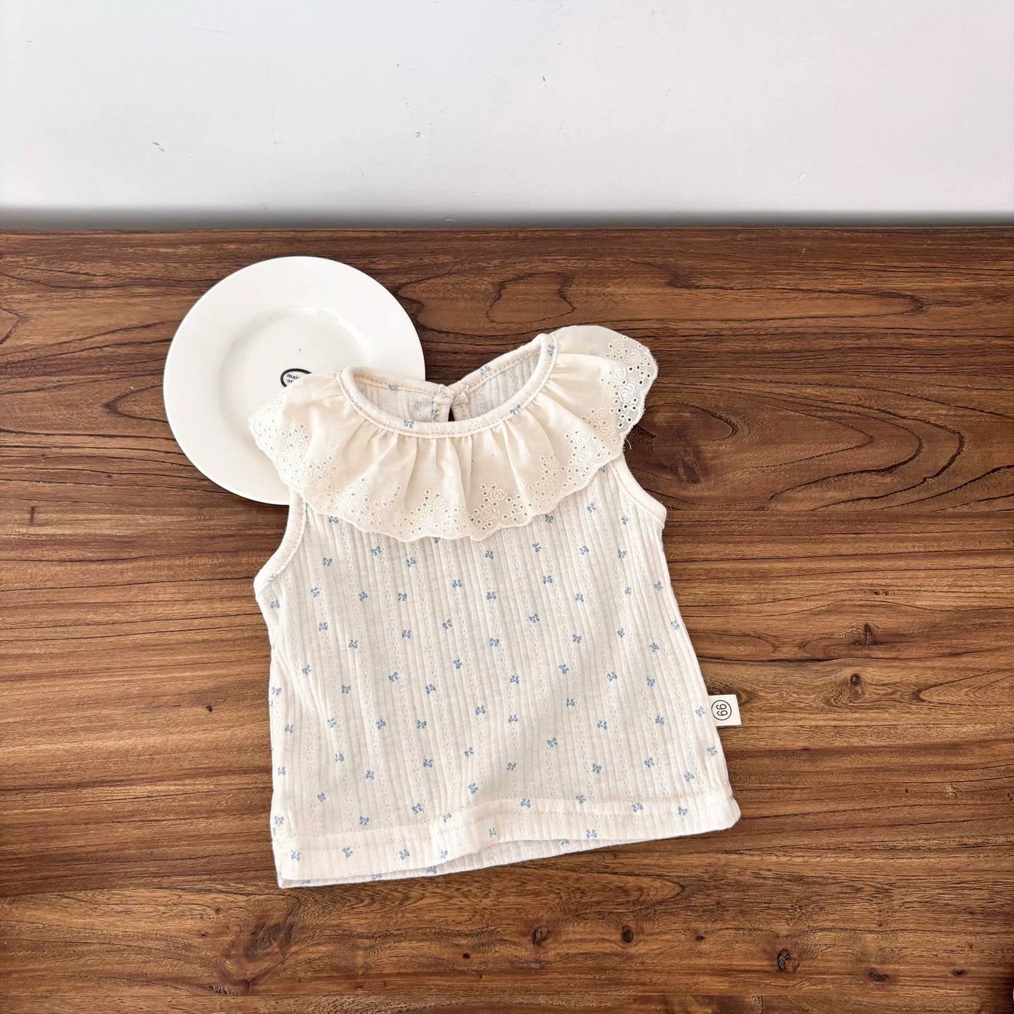 Summer Hot Selling Baby Kids Girls Sleeveless Butterfly-bows Pattern Vest and Bloomers Clothing Set-2