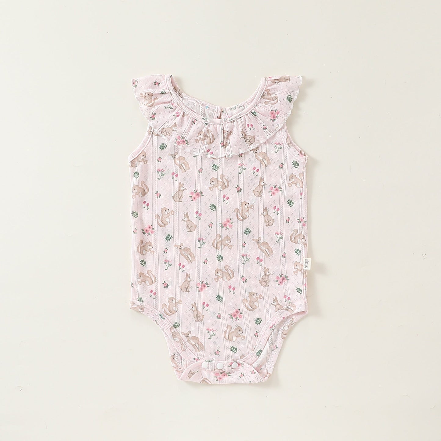 Summer Arrival Baby Girls Sleeveless Animals and Flowers Pattern Onesies, Bloomers-2