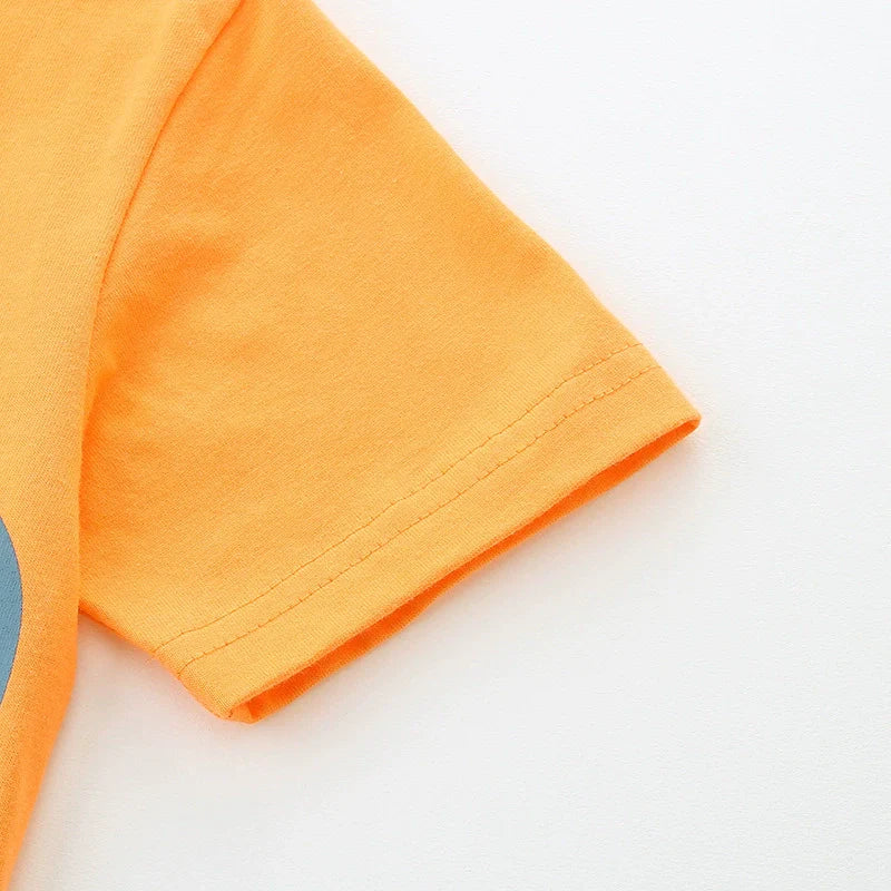 Summer Boys’ Bird Cartoon Pattern T-shirt in European and American Style-3