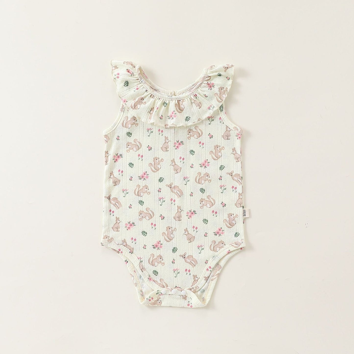 Summer Arrival Baby Girls Sleeveless Animals and Flowers Pattern Onesies, Bloomers-3