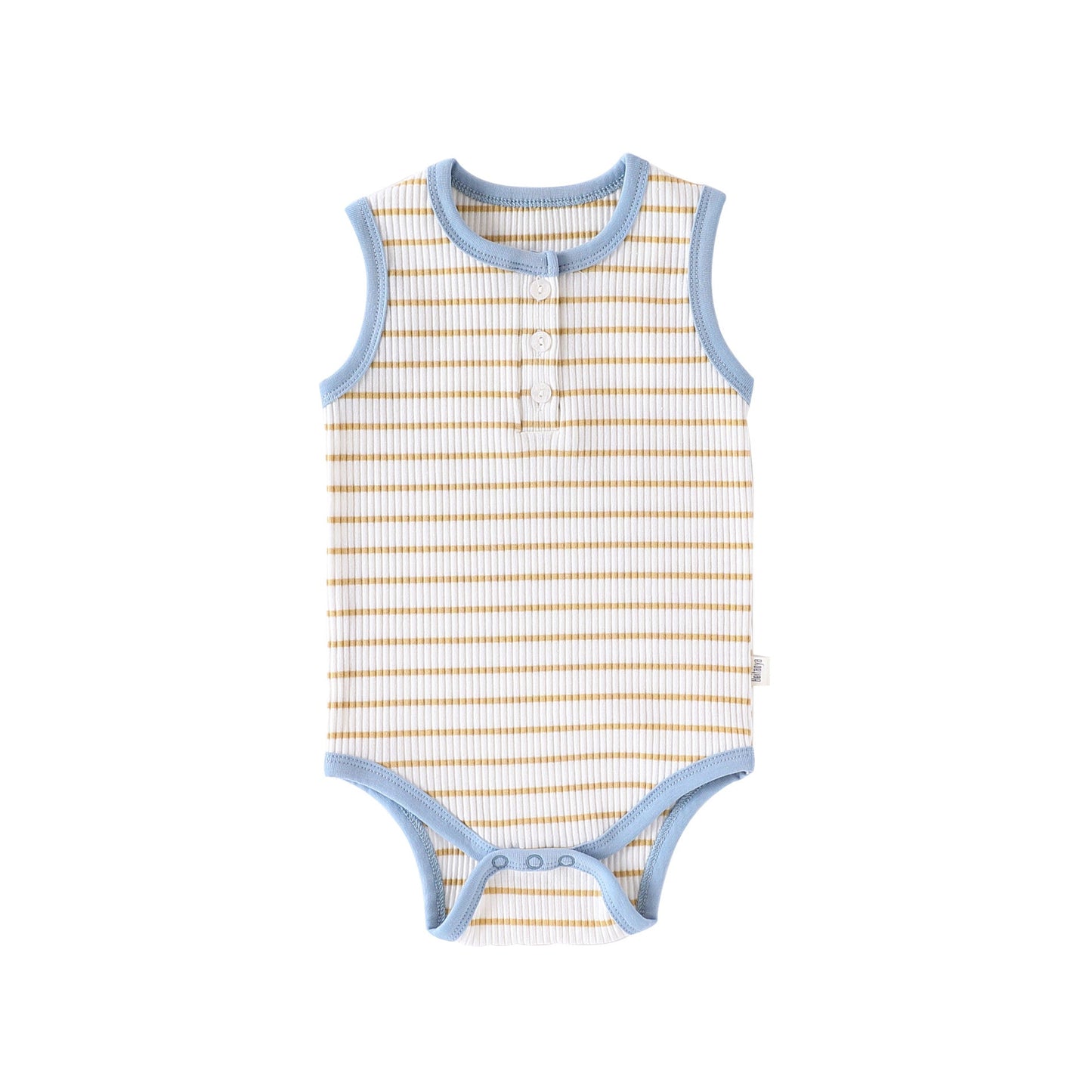 Summer Arrival Baby Unisex Sleeveless Striped Design Onesies Bodysuits-3