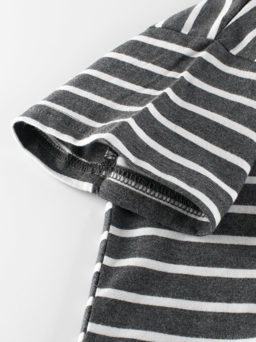 Arrival Children Boys’ Casual Striped Short Sleeves T-shirt in European and American Style for Summer-4