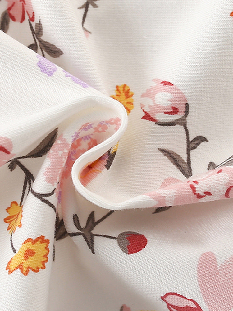 Hot Selling Summer Floral Pattern Short Sleeves Dress for Stylish Girls-3