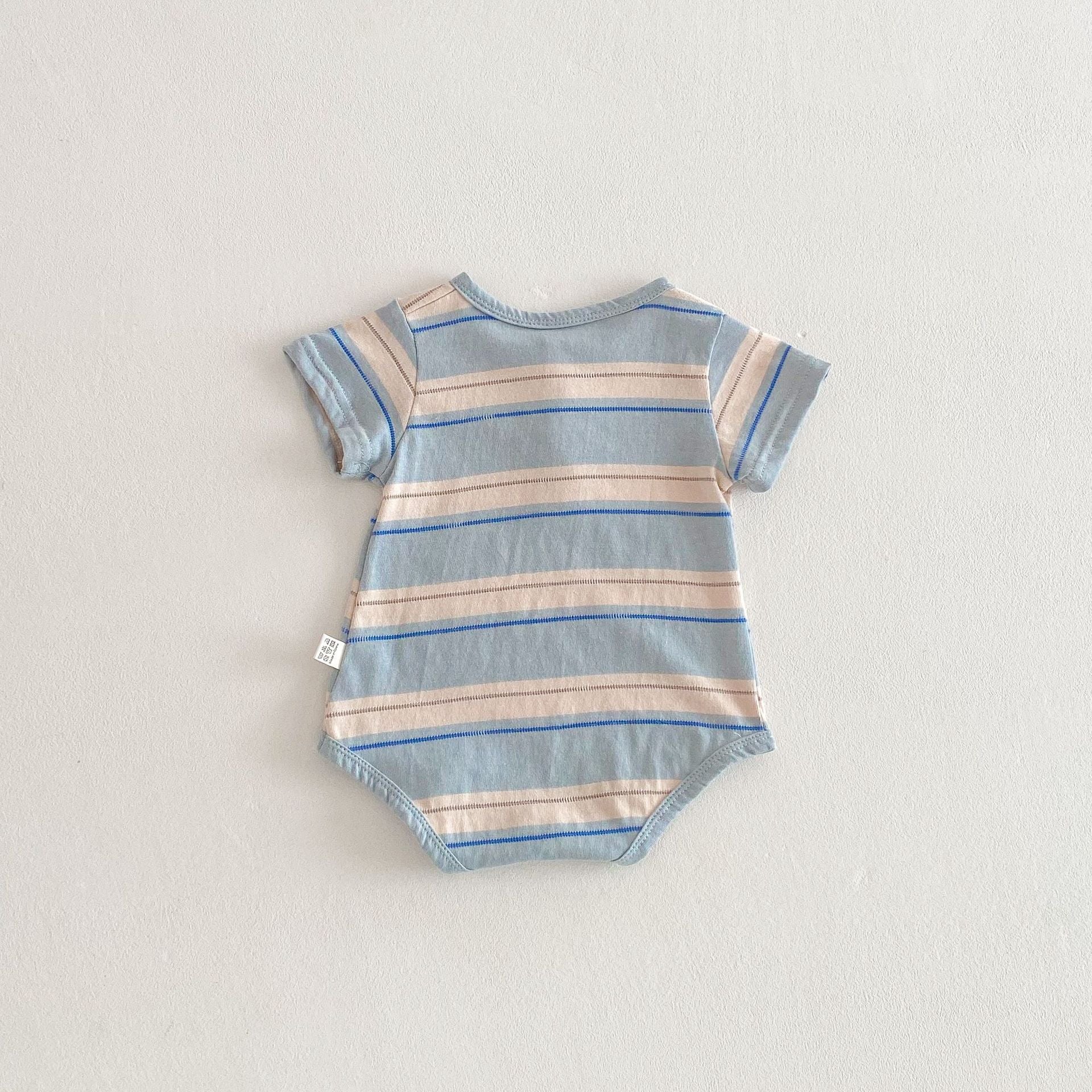 Summer Arrival Baby Boys Striped Short Sleeves Onesies-1