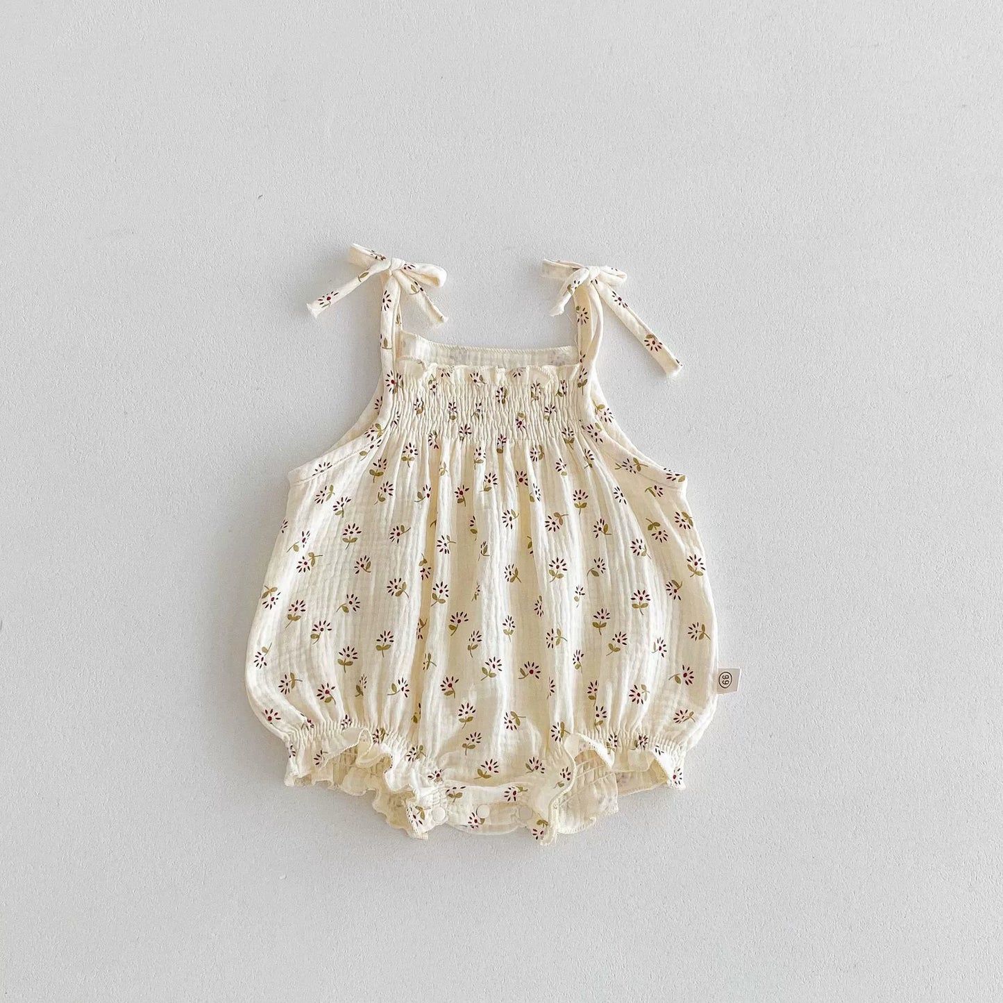 Summer Arrival Baby Girls Flowers or Striped Pattern Sleeveless Onesies-3