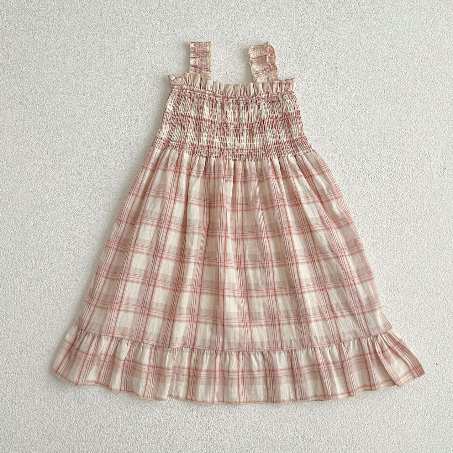 Summer Baby Girls French-style Plaid Sleeveless Onesies and Dress – Princess Sister Matching Set-2