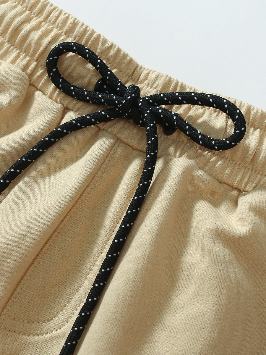 Spring And Autumn Boys Sling Bag Pattern Color Patchwork Long Sleeves Top Sweatshirt And Solid Color Pocketed Pants Clothing Set-4