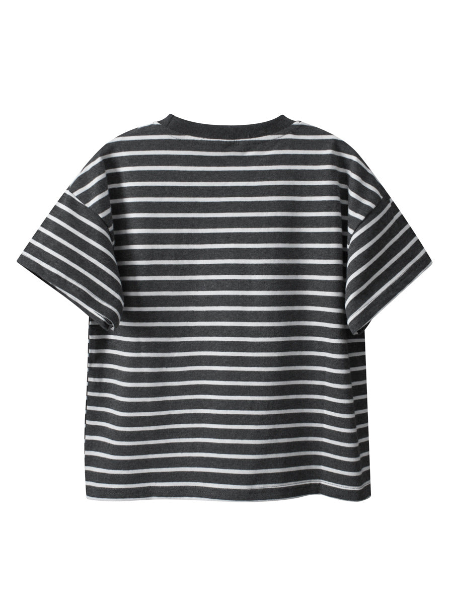 Arrival Children Boys’ Casual Striped Short Sleeves T-shirt in European and American Style for Summer-1