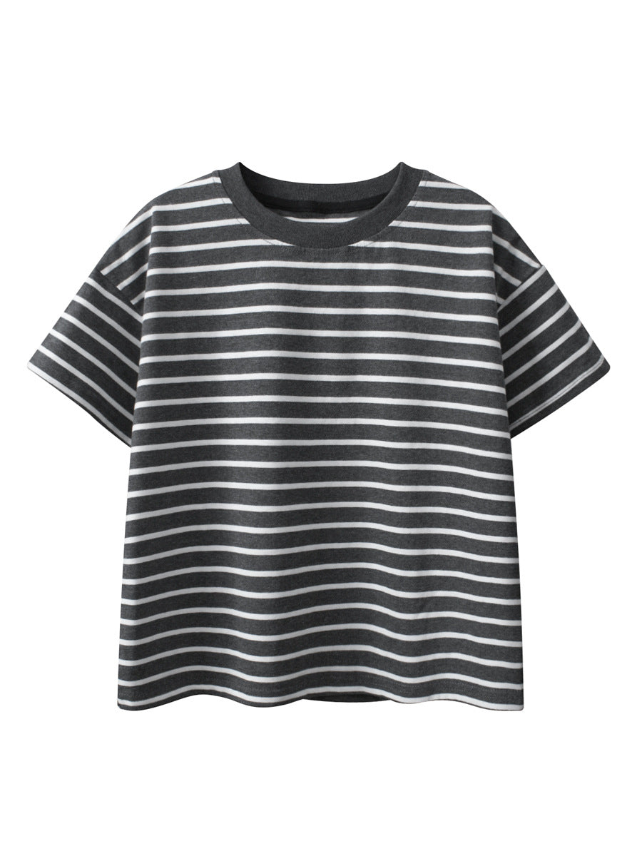 Arrival Children Boys’ Casual Striped Short Sleeves T-shirt in European and American Style for Summer-0