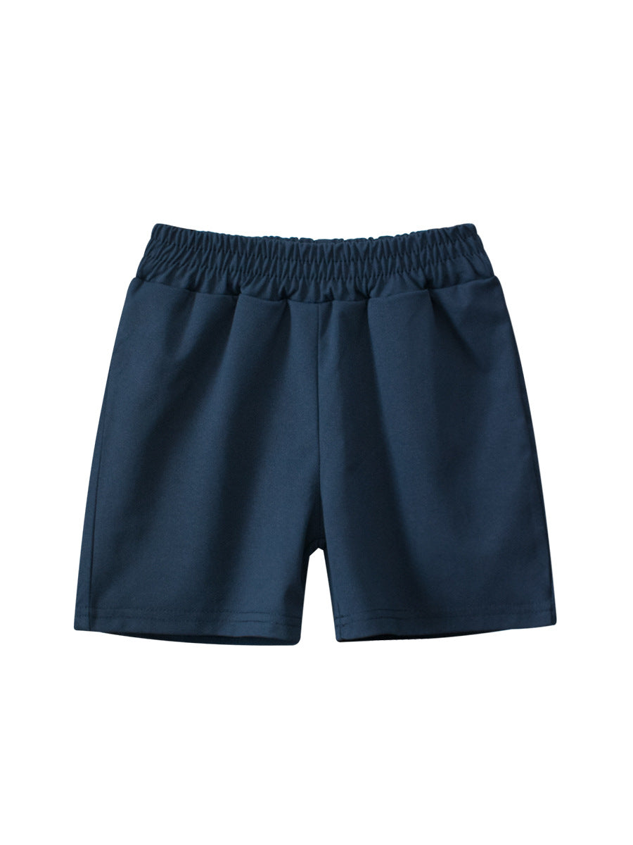 Summer Arrival Boys Casual Style Solid Color Shorts-1