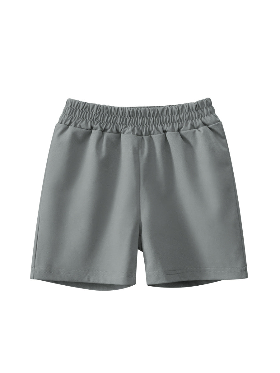 Summer Arrival Boys Casual Style Solid Color Shorts-2