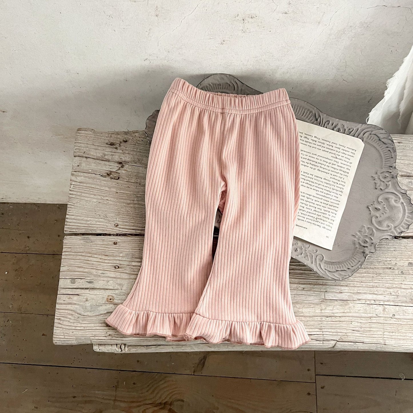 Baby Solid Color Elastic Cotton Comfy Flared Pants-9