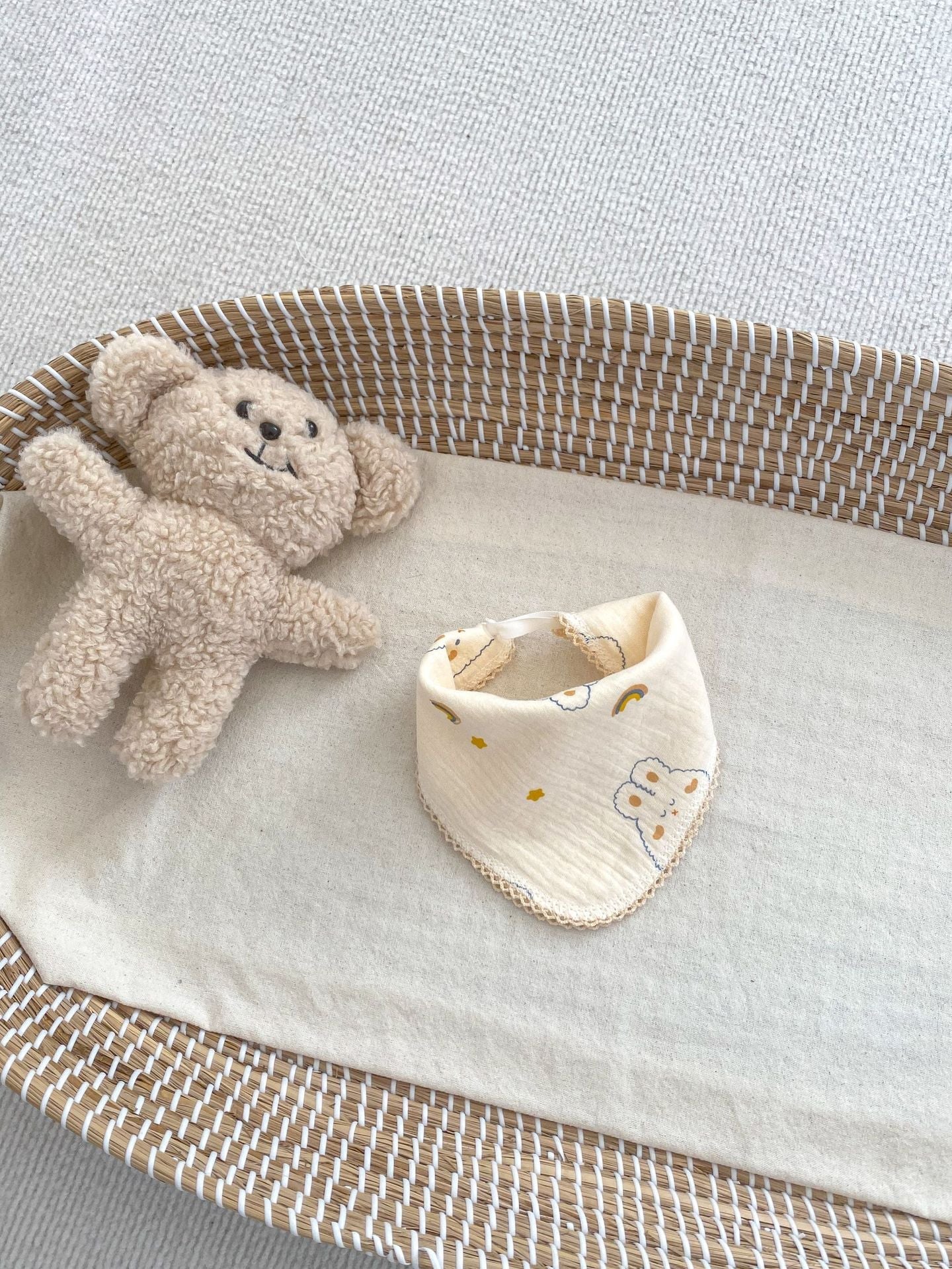 Adorable Cartoon Cotton Muslin Cloth Snap-On Triangle Bib-6