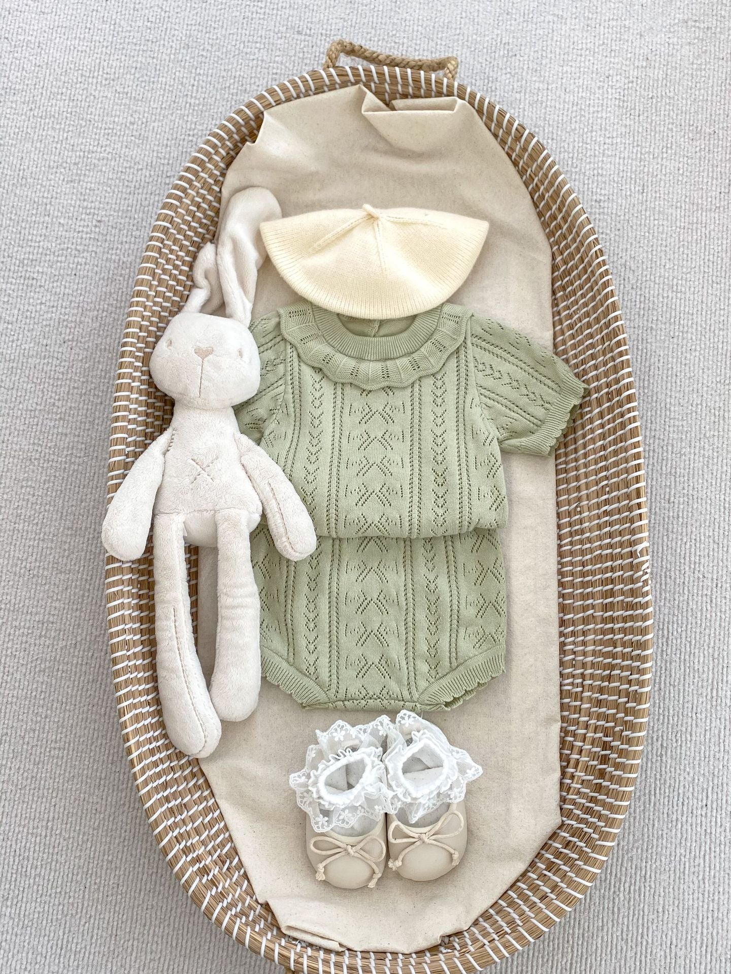 Summer Baby Kids Girls Hollow Out Knitting Pattern Pullover Top And Bloomers Casual Clothing Set-5