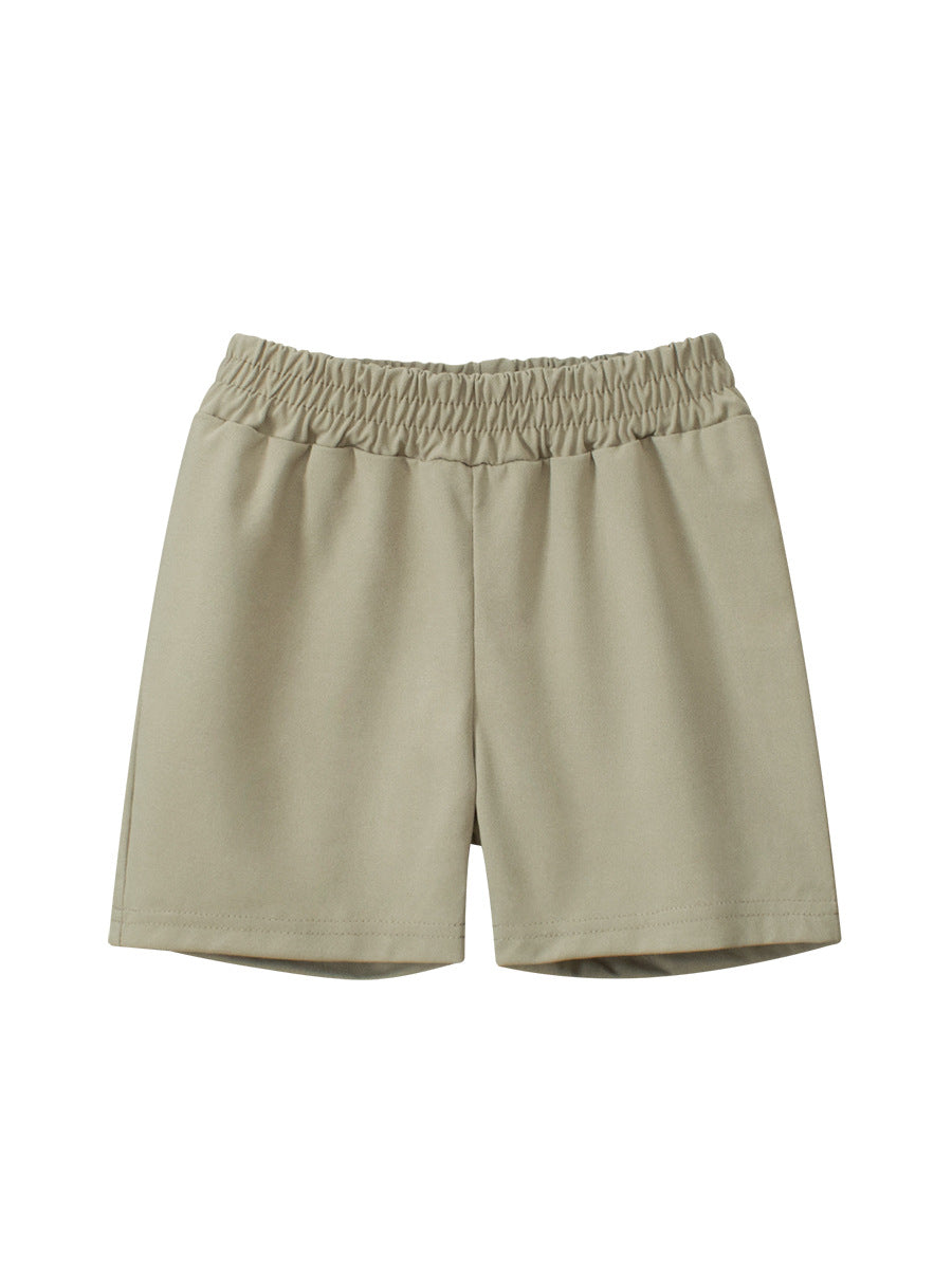 Summer Arrival Boys Casual Style Solid Color Shorts-4